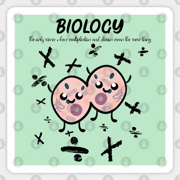 Multiply Your Cuteness: Biology's Adorable Mitosis Mayhem Sticker by Blacklinesw9